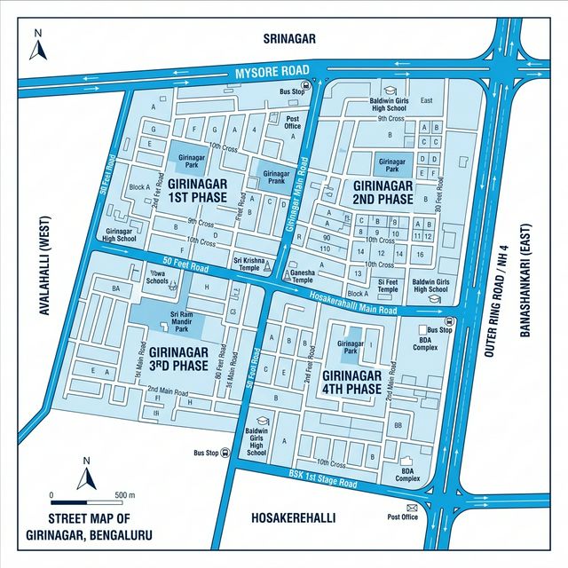 Map of Girinagar area